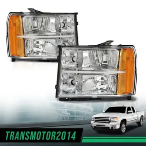 Pair Headlights Assembly L+R Fit For 2007-2014 GMC Sierra 1500 2500HD 3500HD