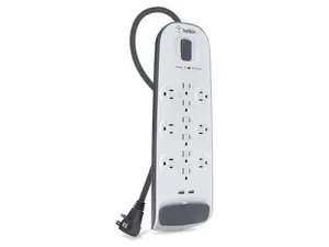 Belkin BV112050-06 12-Outlet Surge Protector with USB Charging, 6 ft. cord, 1 Pack