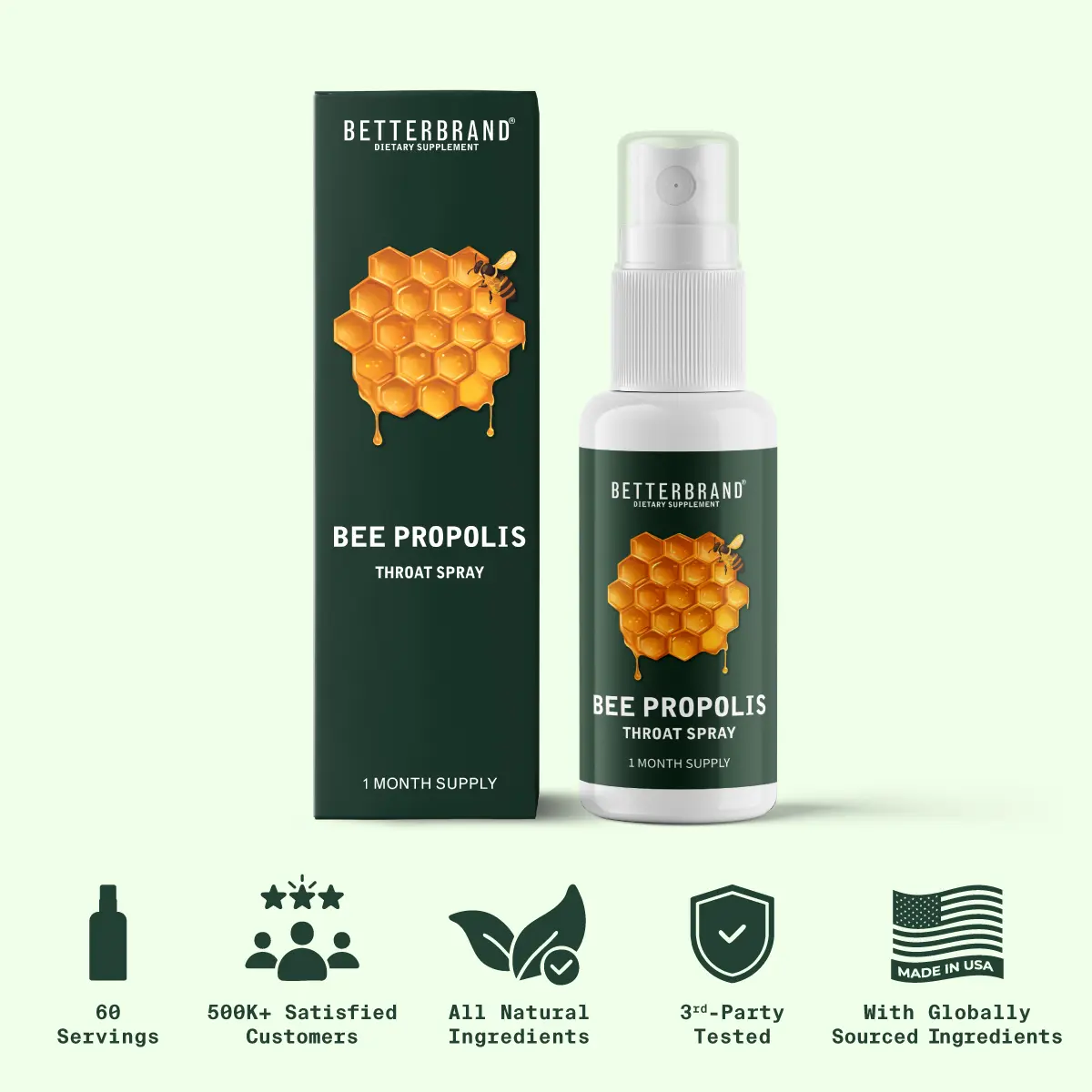 Betterbrand Bee Propolis Spray | Natural Immune Defense & Throat Soothing Supplement for Daily Oral Use Betterbrand Bee Propolis Spray | Natural Immune Defense & Throat Soothing Supplement for Daily Oral Use