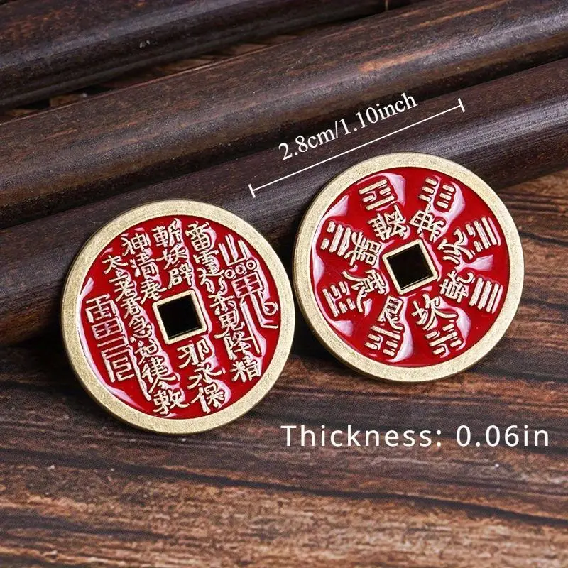2pcs Feng Shui Chinese Lucky Coins - Home Decor Fengshui Ornament for Wealth Attraction, Prosperity and House Protection, Ornaments