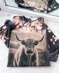 Highland Cow Sweatshirt or Hoodie Comfy Womenswear Tops Unisex Pullover Printed
