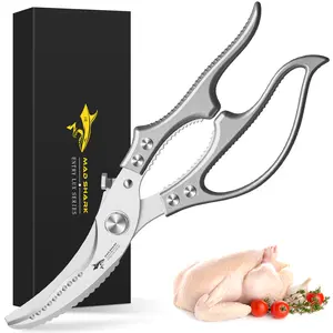 MAD SHARK Heavy Duty Stainless Steel Kitchen Scissors – Sharp Bone Cutter for Chicken, Duck, Fish & Meat – Multi-Purpose Cooking Shears – Durable & Easy Food Prep – Summervibes