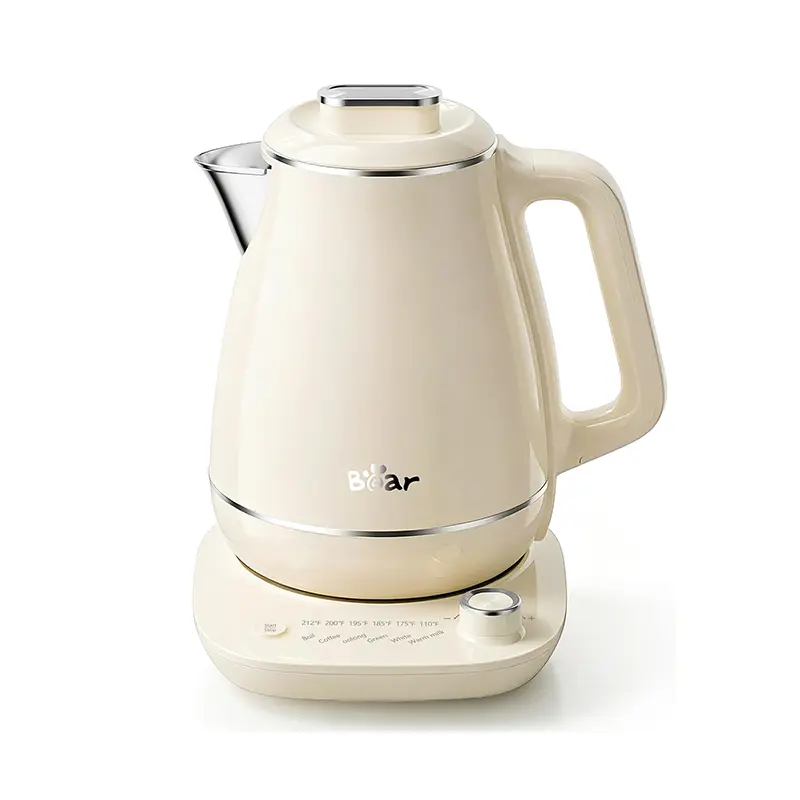 Bear Electric Kettle, 1.5L 304 Stainless Steel Water Boiler, 1500W Fast Boiling Tea Kettle with Double Wall Cool Touch, Auto Shut-Off & Boil-Dry Protection, BPA-Free, Cream