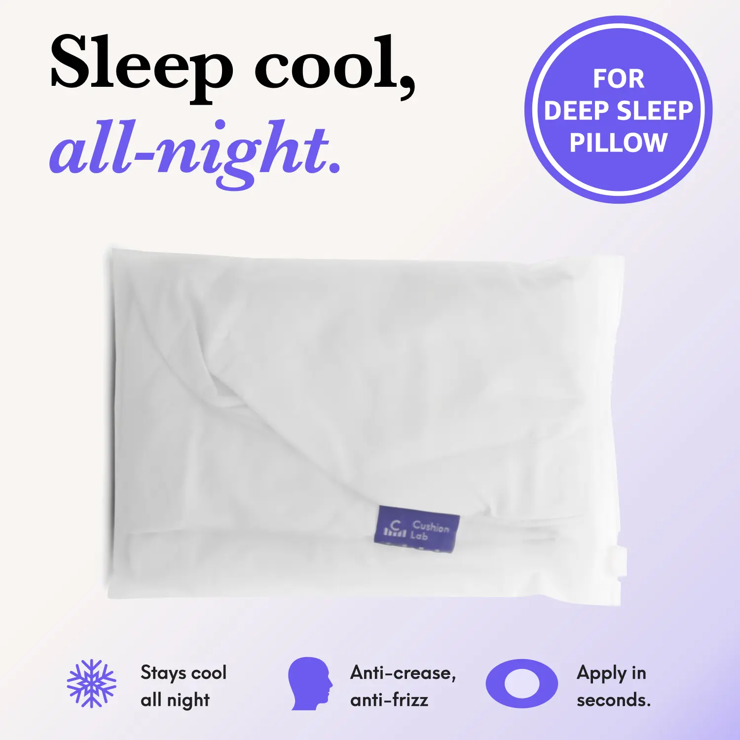 Deep Sleep Pillow Cover Only - Cushion Lab - Cooling Cover for Deep Sleep Pillow, Washable