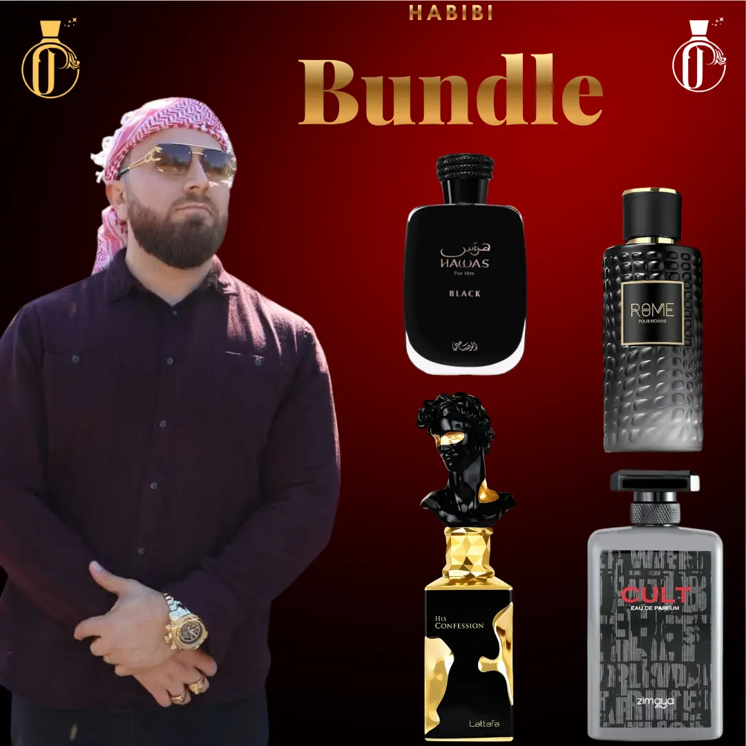 El Habibi Barato Bundle | Lattafa His Confession + Mast Perfumes Rome + Rasasi Hawas Black + Afnan Zimaya Cult | Men's Fragrance | 100 ML | Eau De Parfum | Pineapple - Wild Lavender & Floral