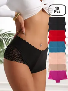 Women's Slim-Fit Underwear Set, Soft, Comfortable & Breathable Fabric, Casual Style, All-Season Wear, Stretchy Lace Design, Perfect Fit for Women