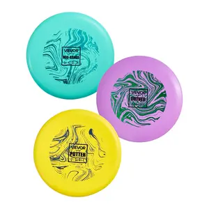 VEVOR Disc Golf Set, 3 Pack Disc Golf Starter Set, Beginners Flying Discs for Full-Body Strength Training, with Putter, Mid-Range, Driver, PDGA Approved, for Outdoor Backyard, Lawn, Beach, and Park, Beginner Friendly, Elasticity Built