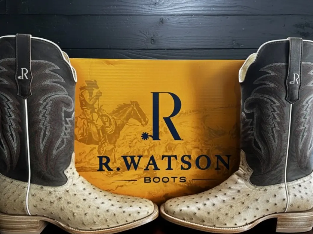 R. Watson Sand Full-Quill Ostrich Boots - Premium Quality Western Style with Classic Design