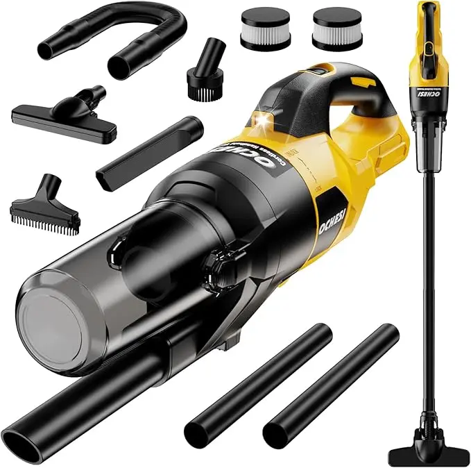(Battery Not Included)Cordless Vacuum Cleaner for Dewalt 20V Battery, 6 in 1 Handheld Electric Vacuum Cleaner with HEPA Filter and LED Light, 46 CFM Portable Hand Vacuum for Floor, Carpet, Car