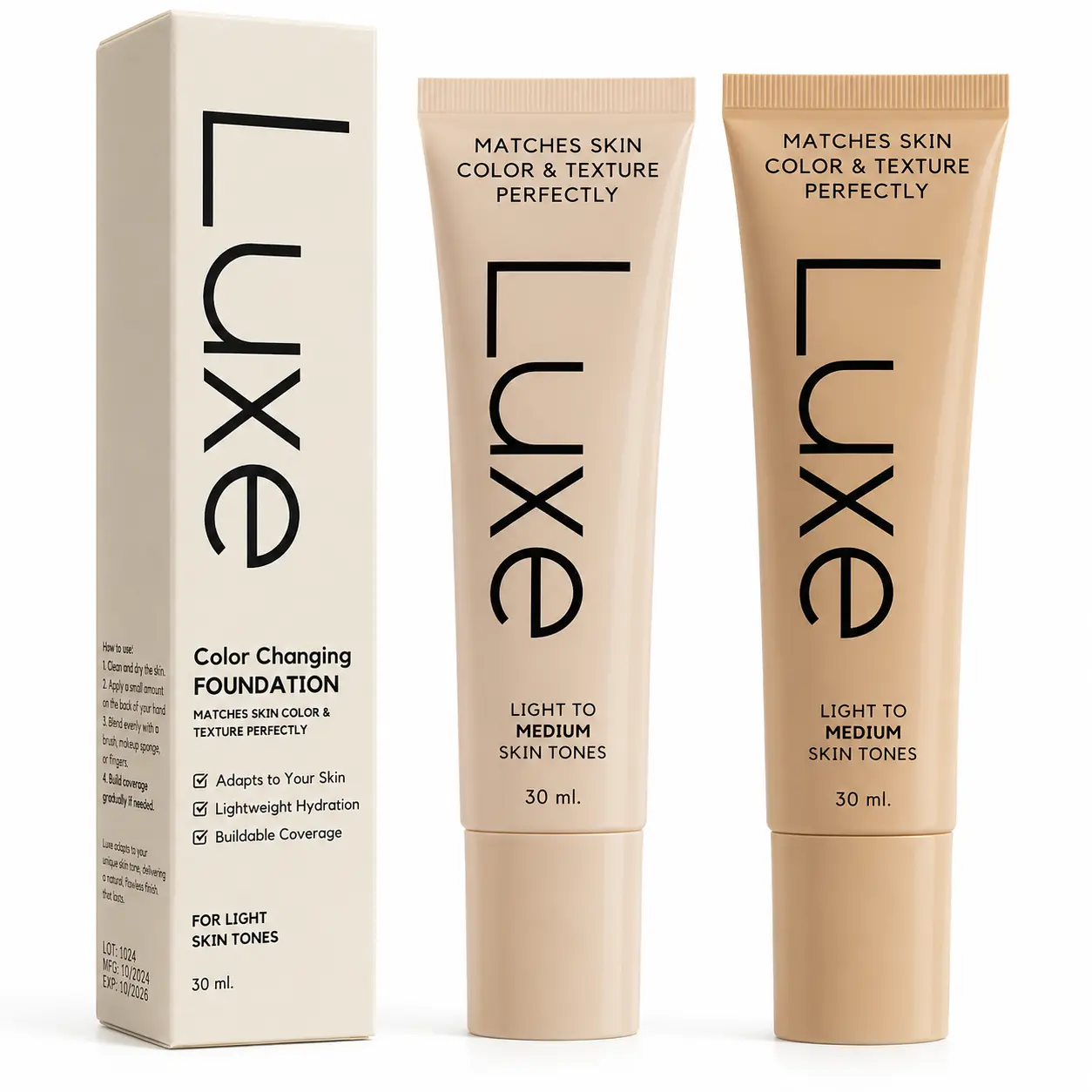 Color Changing Foundation, Lightweight Tone-Adapting Liquid Makeup with Buildable Light-to-Medium Coverage and a Natural, Smooth, Hydrating Glow for Everyday Wear