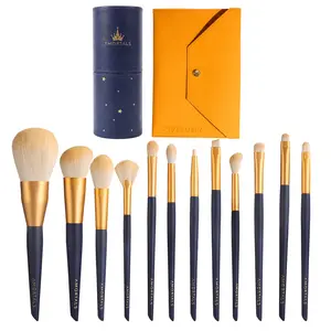 AMORTALS 12Pcs Makeup Brushes Set - Soft, Fluffy Bristles for Flawless Finish, Ideal for Beginners, Travel-Friendly, Includes Brush Holder & Pouch
