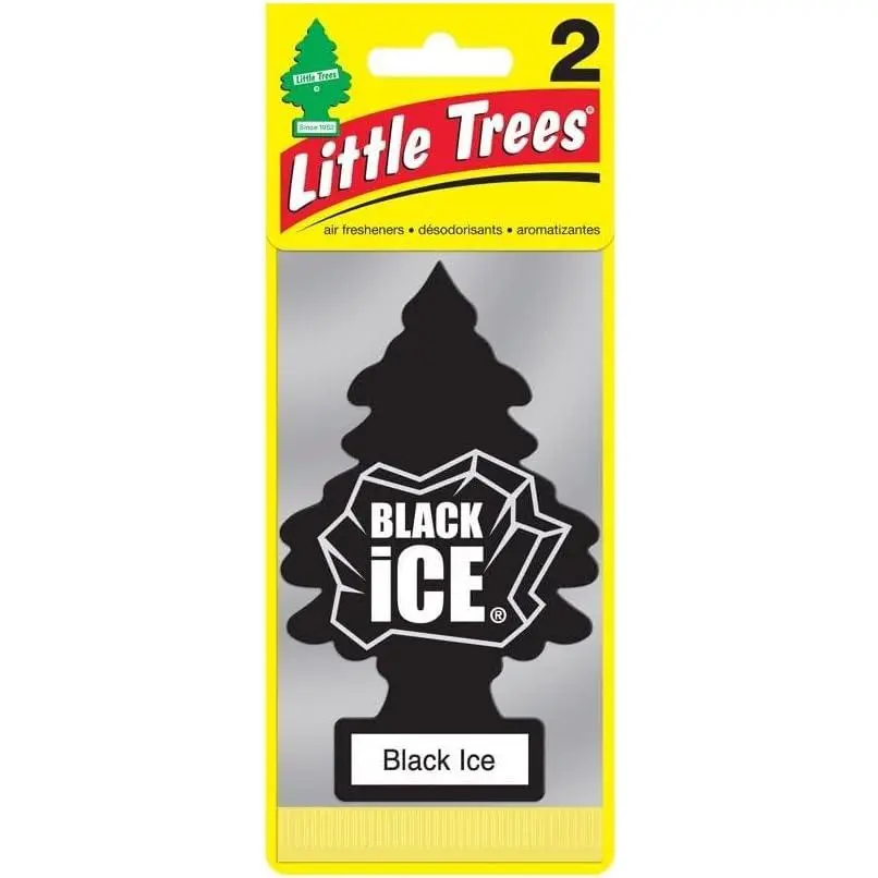 Black Ice Little Trees Car Fragrance Air Fresheners, 2-Pack