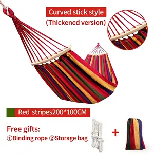 Outdoor Portable Hammock Set with Storage Bag for Solocamping, Bikepacking, Glamping, and Patio Furniture - 200cm Durable Canvas for Summer Gifts