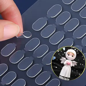 300 Pieces, 600 Pieces Transparent Removable Gel Quick Dry, Durable Double Sided Adhesive, Sticky Dot Installation, Suitable for Crafts, Balloons, Holiday Party Decorations, No Trace Double-Sided Tape with Ears, Car Ornaments, Adhesive Dots