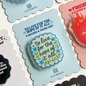 Aesthetic Reading Theme Kindle Grip Acrylic Phone Holder Cozy Book Lover Gift Kindle Holder Phone Grip