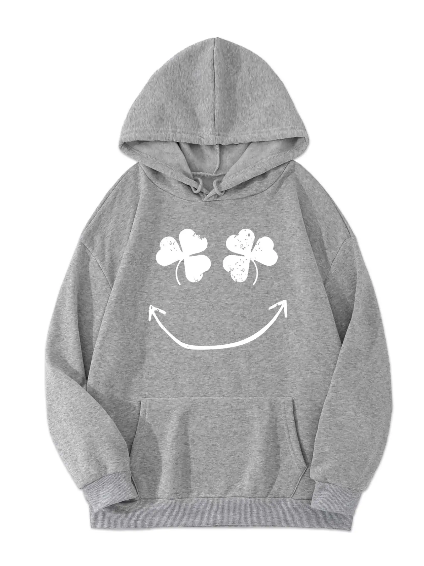 Autumn Winter Soft Skin-Friendly Drawstring Hoodie, Cute Smiley Face Design, Comfortable Fit, Casual Style, Daily Wear, Youthful Look