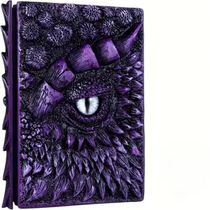 Retro Dragon Eye Notebook, Embossed Hard Cover Loose Leaf Journal, Handmade Resin Cover Diary, 3D Scale Texture Memo Book, Gothic Fantasy Writing Journal, Collectible Gift Notebook in Assorted Colors