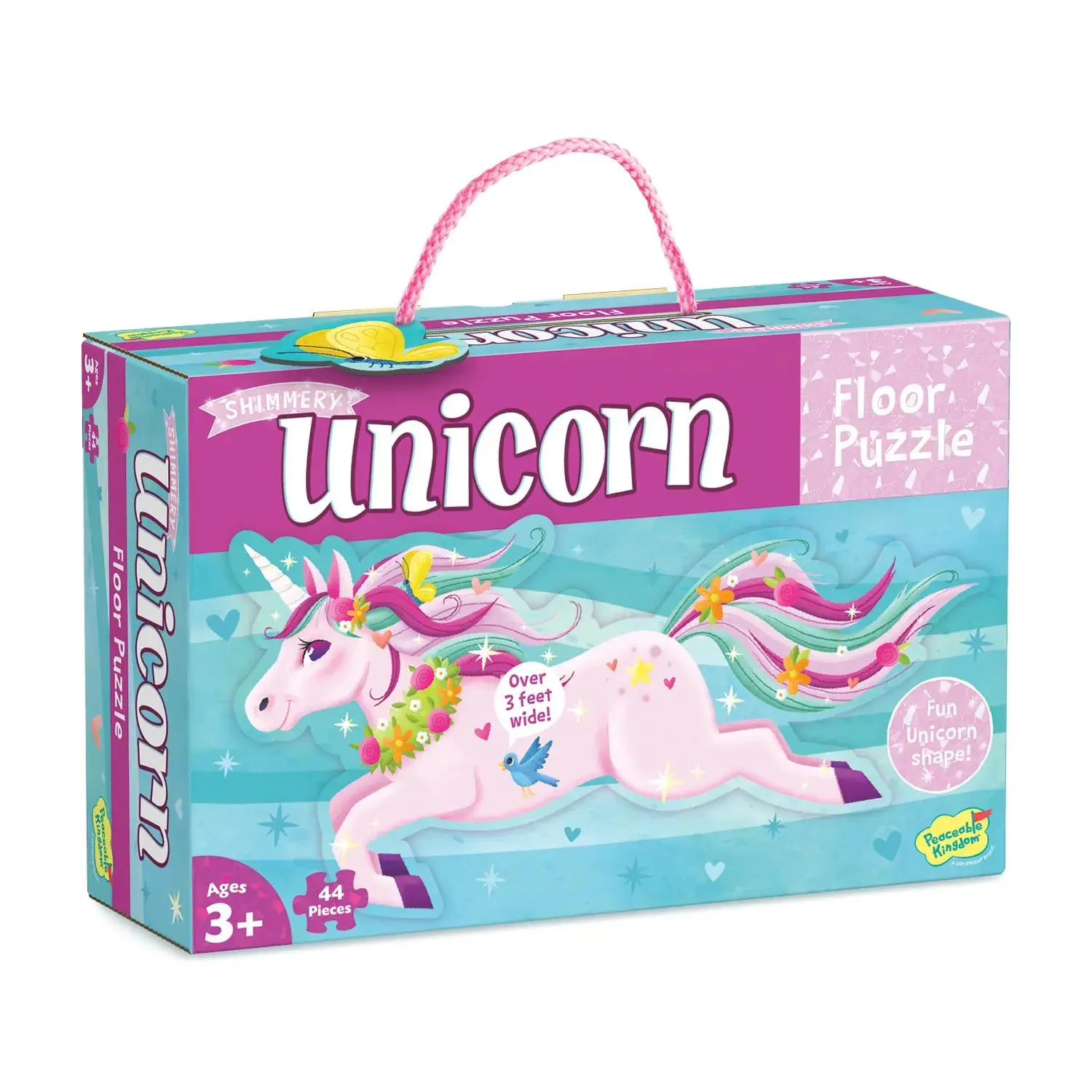 Peaceable Kingdom Unicorn Shaped Floor Puzzle - 44-Piece Creative, Vibrant Puzzle for Toddlers Ages 3+, Classroom Use, Fine Motor Skills Development, Creative Puzzle, Puzzles For Toddlers