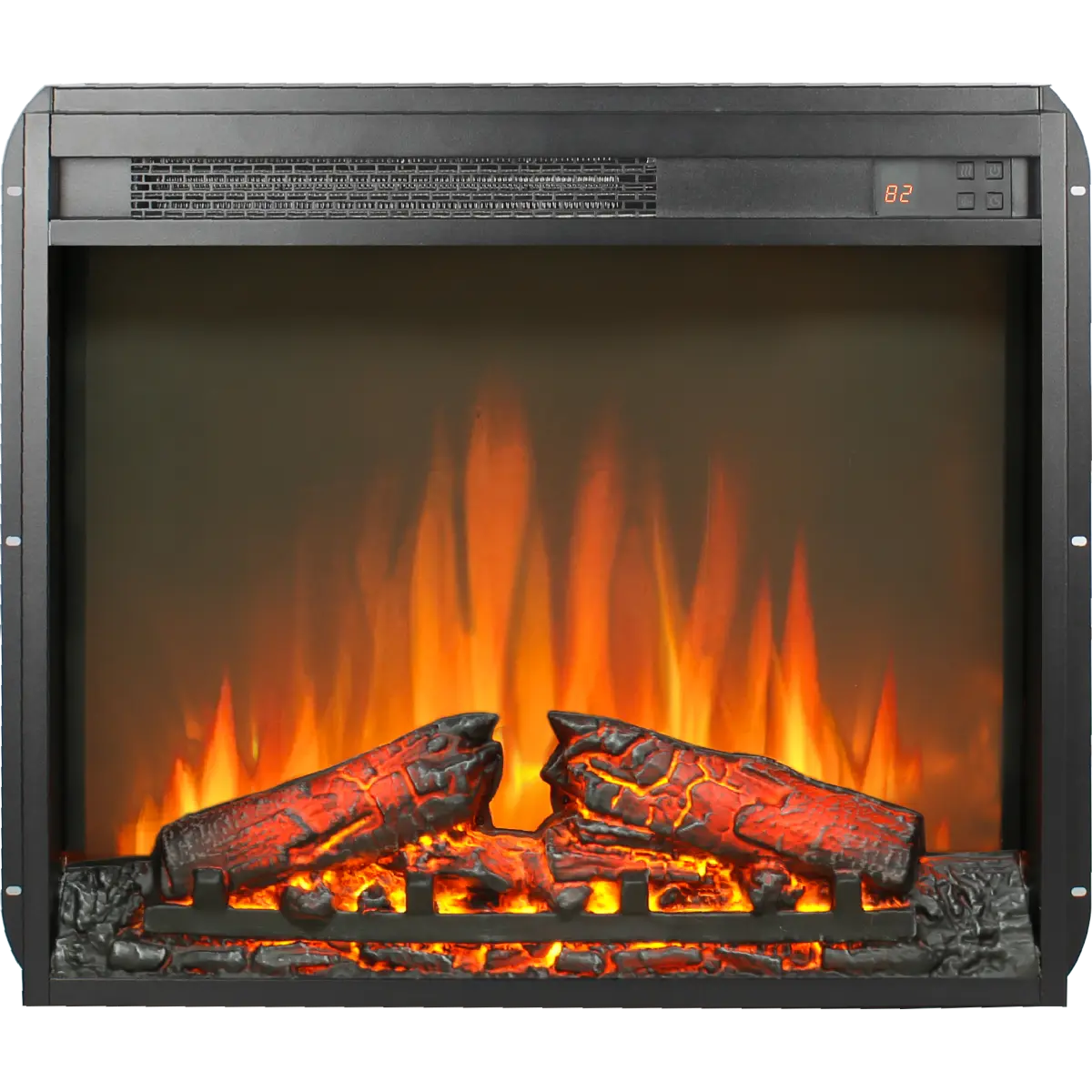 23-in Arch Electric Fireplace Insert (Perfect Replacement Option), 1400W Ultra-Thin Heater with Log Set, Realistic LED Flame, Remote Controlled (1-8H Timer, 11 Temp/4 Brightness Settings: 64F - 82F), Overheating Protection, Wall-Mounted/Freestanding