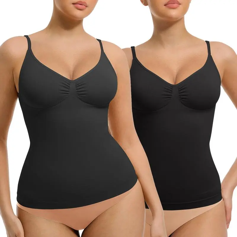 FeelinGirl Viral Shapewear 2-Piece Seamless Tank Top Tummy Control Cami Spaghetti Strap Underwear Womenswear Set