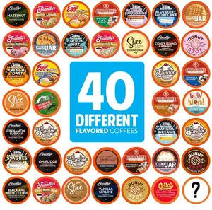 Two Rivers Coffee Flavored Coffee Pods Compatible with Keurig K Cup Brewers, Assorted Variety Pack Flavored Coffee, 40 Count