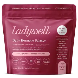 Ladywell Daily Hormone Balance Powder for Cycle Mood Energy & Skin - Support Healthy Hormonal Balance, PMS, PMDD, PCOS - Plant-Based Women's Supplement - Healthcare