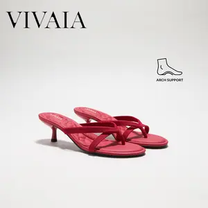 VIVAIA Women's Miami Square-Toe Kitten Heel Summer Sandals, Arch Support Cushioned Heel Sandals for Office Festivals Summer Party Vacations Footwear, Walking Shoes, Comfortable Heels, Cushioned Heels, Summer Sandals, Strappy Sandals (EMELINE&AIMEE)