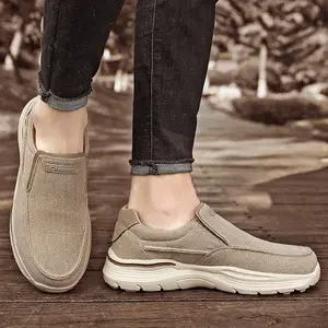 Men's Canvas Shoes Fat Feet Widened Four Seasons Fashion Casual Sports Shoes Breathable Casual Men's Outdoor Walking Shoes 39-48