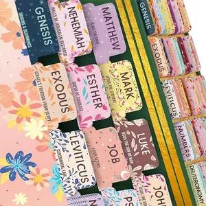 75 Pcs Floral Bible Tabs with Stickers, Laminated Bible Index Tabs for Easy Navigation, Boho Theme, Large Print, Perfect Christian Gifts, Book Reading Stickers