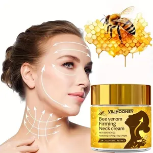 50g Bee Venom Neck Firming Cream, Rich in Collagen, Retinol, Niacinamide, Hyaluronic Acid, Smooths and Tightens Skin, Suitable for All Skin Types, Moisturizer