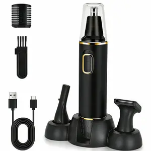 LMMAKE 3-in-1 Rechargeable Nose Hair Trimmer for Men - Painless Multifunctional Ear & Eyebrow Trimmer with Dual Edge Blades