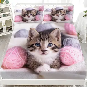 Bed Sheet Set (1 Fitted Sheet + 2 Pillowcases), Modern Style, Comfortable and Aesthetic, Suitable for Dorms and Hotels, All Seasons, Bed Sheets Set