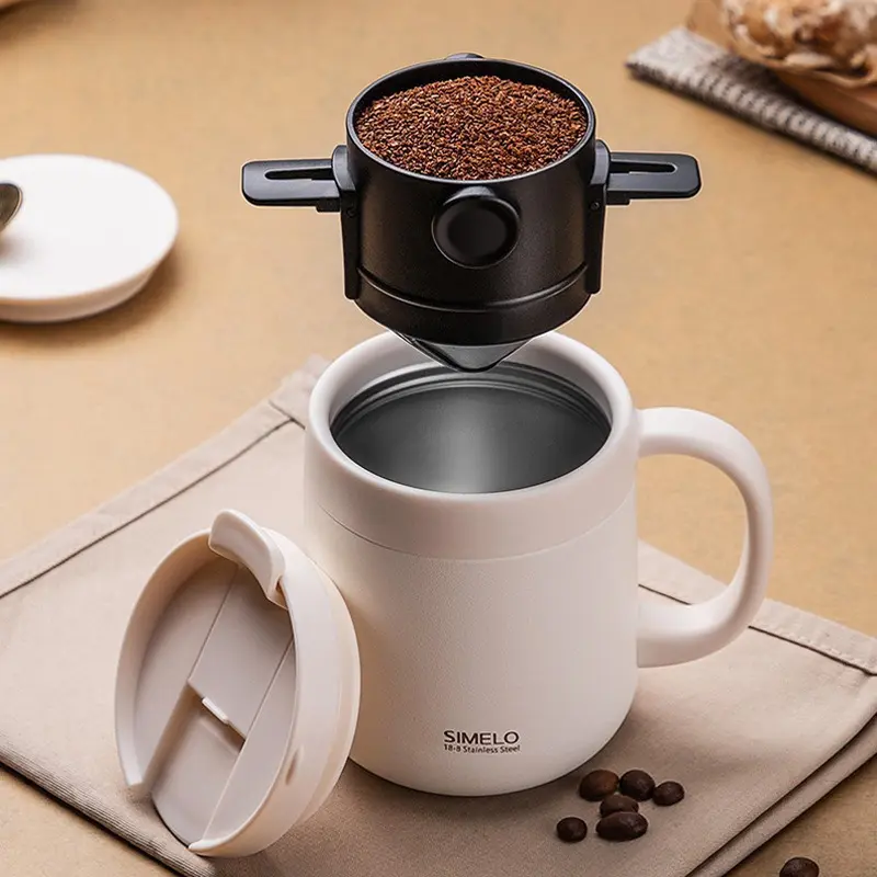 Stainless Steel Coffee Filter, 1 Count Paperless Coffee Funnel Filter, Portable Pour Over Coffee Dripper, Coffee Making Tool, Kitchen Gadgets, Detachable Bidirectional Filter, Kitchenware, Home