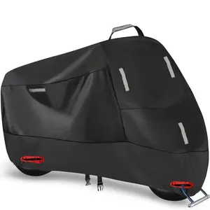 1pc Heavy-Duty 210d Oxford Cloth Motorcycle Cover Waterproof Outdoor - With Keyhole and Reflective Strip Design, All-Weather Protection, Suitable for Most Motorcycles, Durable And Fashionable Motorcycle Accessories