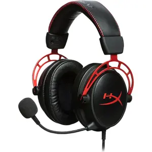 HyperX Cloud Alpha-Red Wired Over-the-Ear Gaming Headphones with Clear Sound Comfortable Design and Built-in Mic for Immersive Gaming Experience