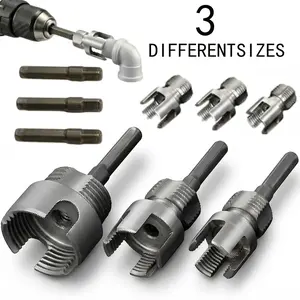 3-Piece Heavy-Duty Alloy Pipe Threading Tool Set| 1/2", 3/4", 1" Internal & External Pipe Threading Dies| Drill Compatible| Suitable for PVC/PPR/MPP Pipes| Plumbing Tools for Professionals and Pipe Installation summervibes,summervibes