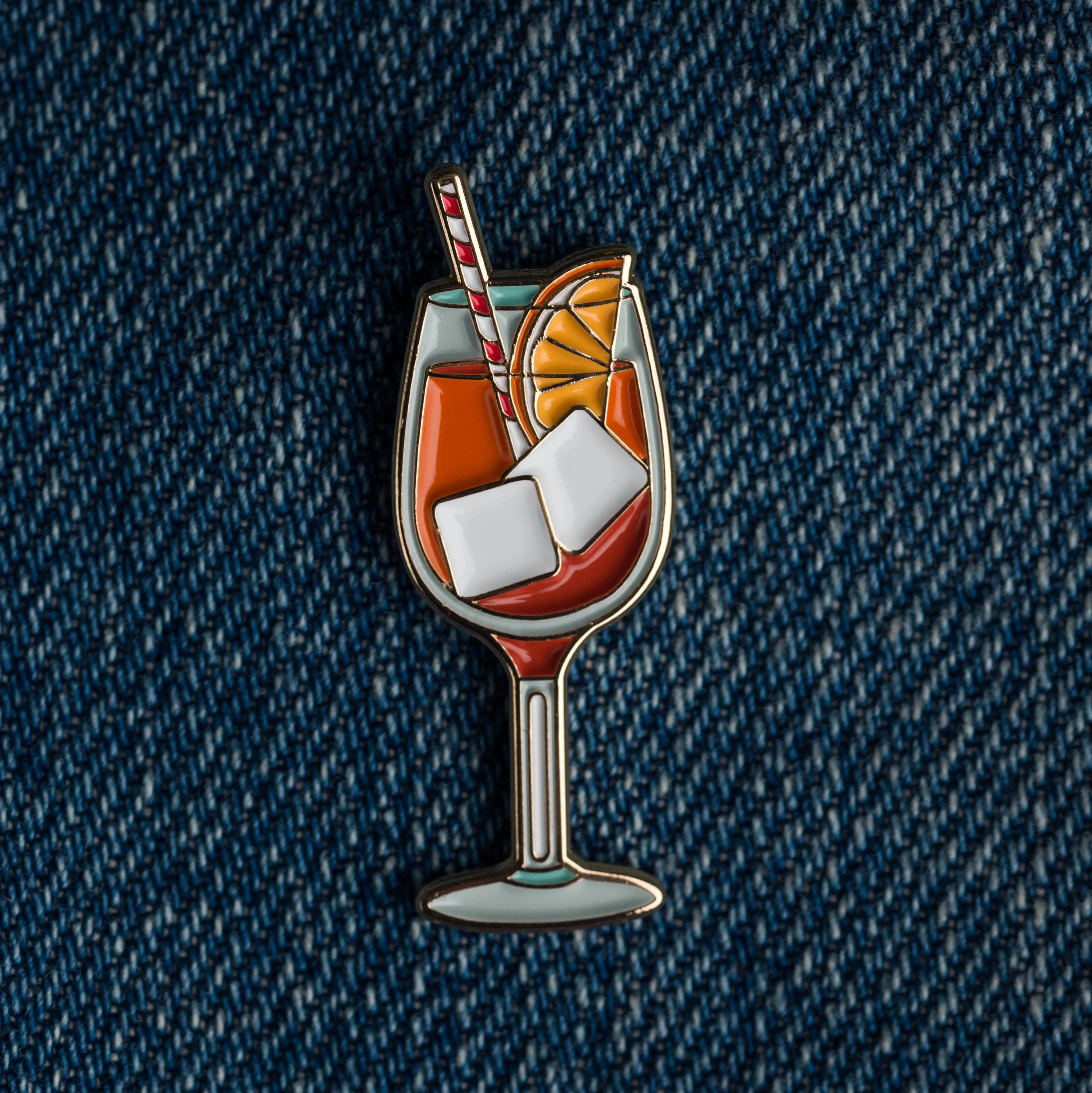 Aperol Spritz Cocktail Lapel Pin