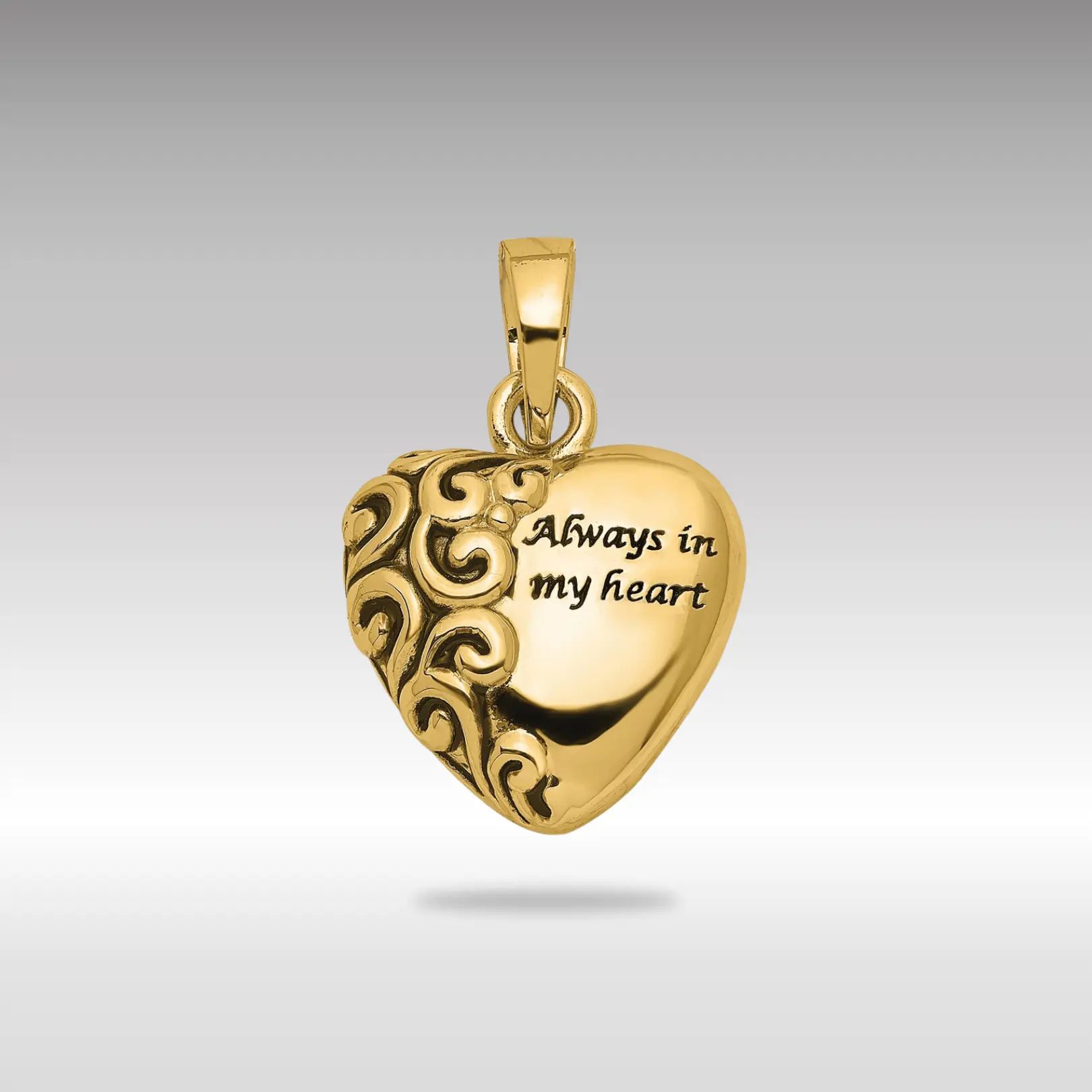 14K Gold Sentimental Expressions Heart Remembrance Ash Holder Pendant