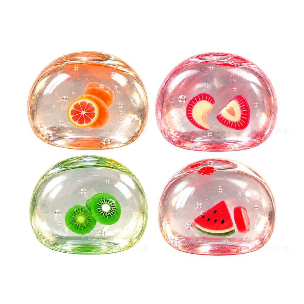 Fruit-themed Coconut Oil Squishy with Orange, Kiwi, Strawberry and Watermelon Slices, Moldable Squishy
