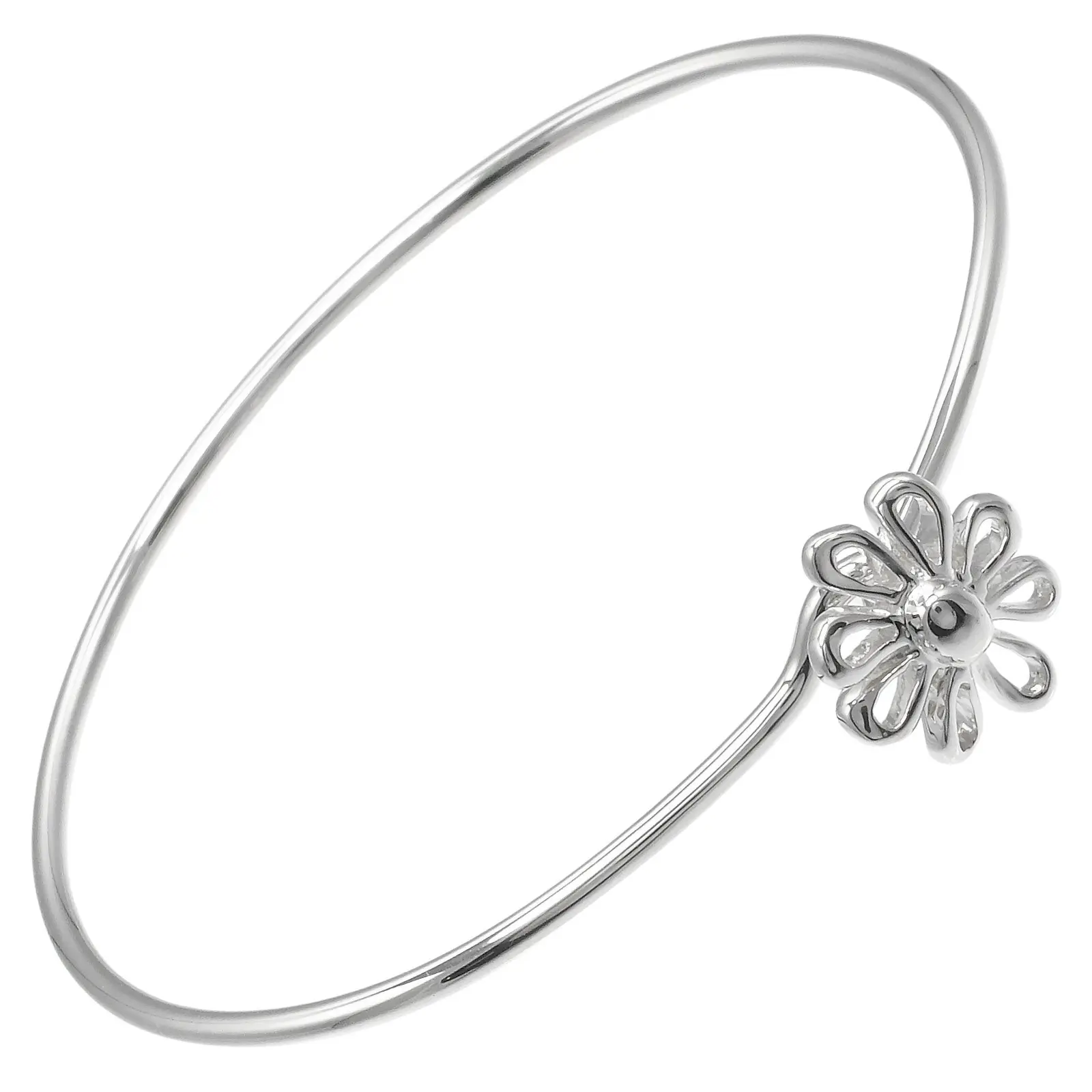 Pre-owned Tiffany & Co. Sterling Silver 925 (Ag925) Small Leather Goods Tiffany&Co. Daisy Flower Silver 925 Bracelet