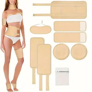 Reusable Castor Oil Pack Wrap, Fall Gifts, 9 Counts/set Organic Castor Oil Packs with Adjustable Elastic Strap, Soft Oil Pack for Neck, Waist, Chest, Arm, Legs, Body Care Auxiliary Tool, Skin Care Accessories for Women, Body Oil Moisturizer