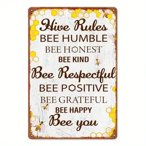 1 PCs Vintage Brass Panel with Honeycomb Rule Pattern Inspirational Wall Decorations Country Style Home Decor Multifunctional Wall Mount No Need Power White Silk Material Honeycomb Rule Theme Decoration