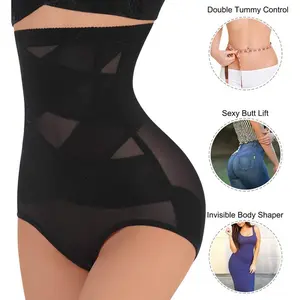 Women's Basic High-Waist Nylon Thin Compression Postpartum Belly Shaping Shapewear Pants