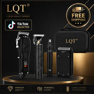 LQT 4-in-1 Dragon Engraved Men's Grooming Kit, Professional Hair Clipper, T-Blade Trimmer, Electric Foil Shaver & Nose Hair Trimmer, LED Display, USB Rechargeable Barber Set, Great Gift for Men outdoorfun practical