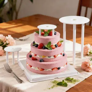 38-Piece Cake Support Rod Set, 2 Packs (18+15 Rods), Transparent Plastic, 5 Sizes, Reusable Layered Cake Stands, Wedding Birthday Decor