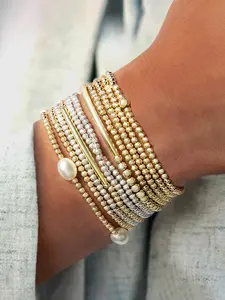 Bohemian Style Mixed Beaded Bracelet, Fashion Jewelry for Women and Girls, Birthday Gift, Stackable Bangle, Elastic String