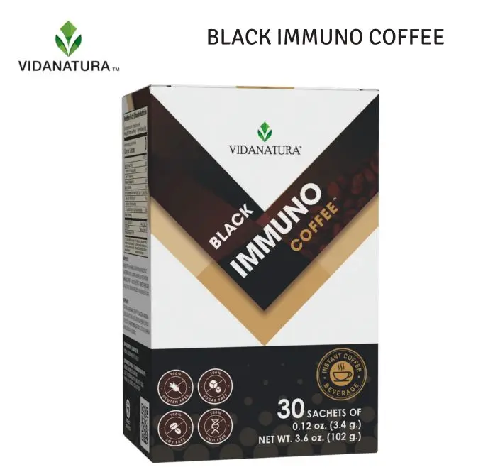 VIDANATURA Black Immuno Coffee – Instant Coffee Beverage | 30 Sachets