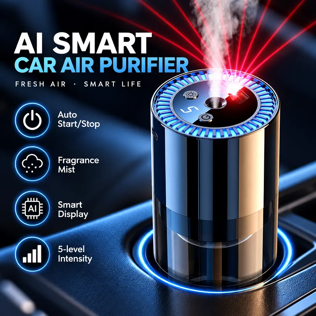 Car Aroma Diffuser, Star Sky Projection Auto Mist Spray Air Freshener, USB Rechargeable Car Fragrance Humidifier, Car Interior Decor, Ideal Gift for Men & Women