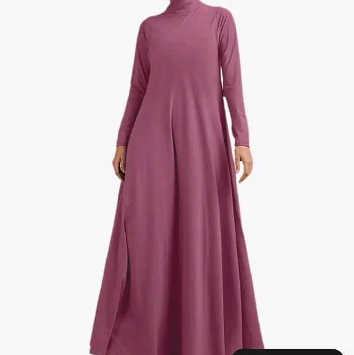 Apvirdy Maxi Dresses for Women 2025 Long Sleeve T Shirt Dress Long Flowy High Neck Dress with Pockets | Dusty Pink Color | MUST PURCHASE AT https://amzn.to/3Qz5oND
