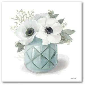 Courtside Market Winter Anemones - Blue 16x16 Canvas Wall Art